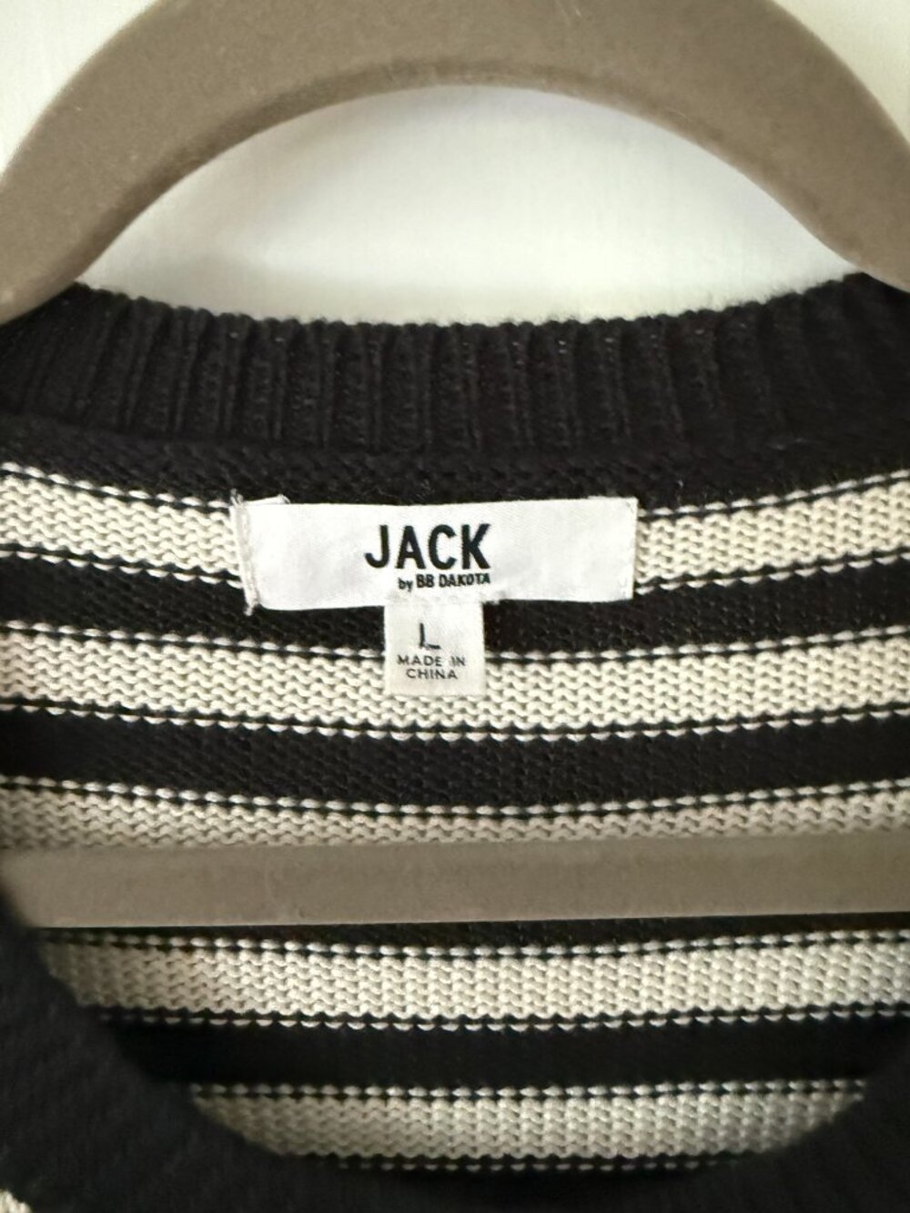Jack by BB Dakota Black and White Stripe Ruffle Sweater - Picture 4 of 5